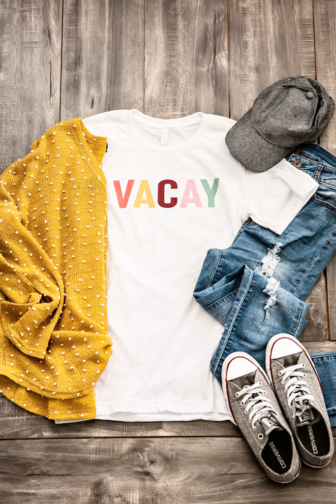 Vacay Tee-White