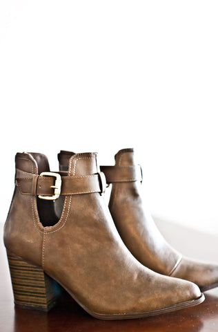 Stride Along Booties-Taupe