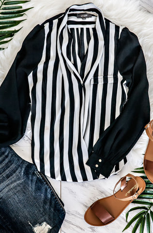 Black and White Striped Top