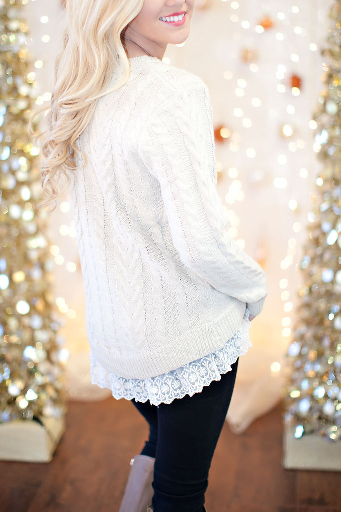Always Approachable Sweater Top-Ivory