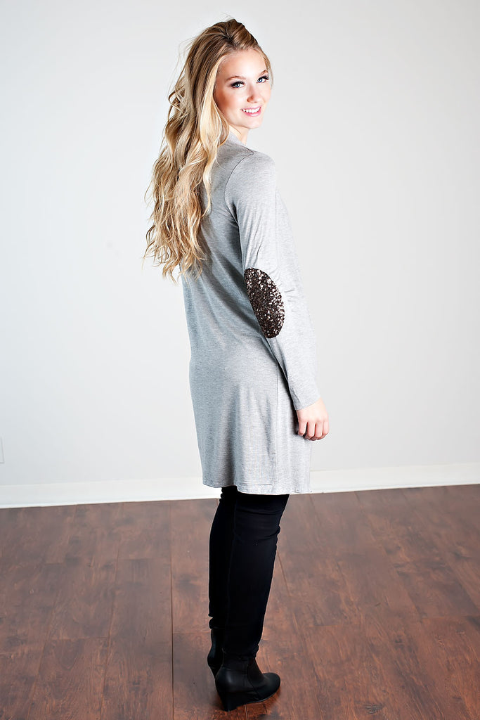 With A Little Glam Cardigan- Grey
