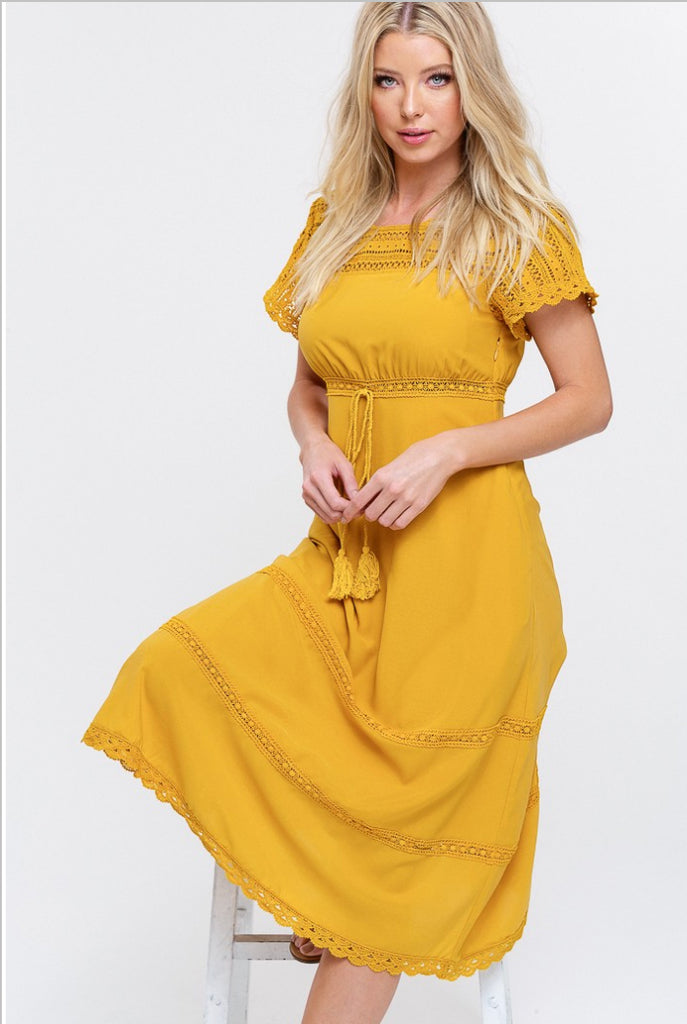 Emery Midi Dress-Yellow