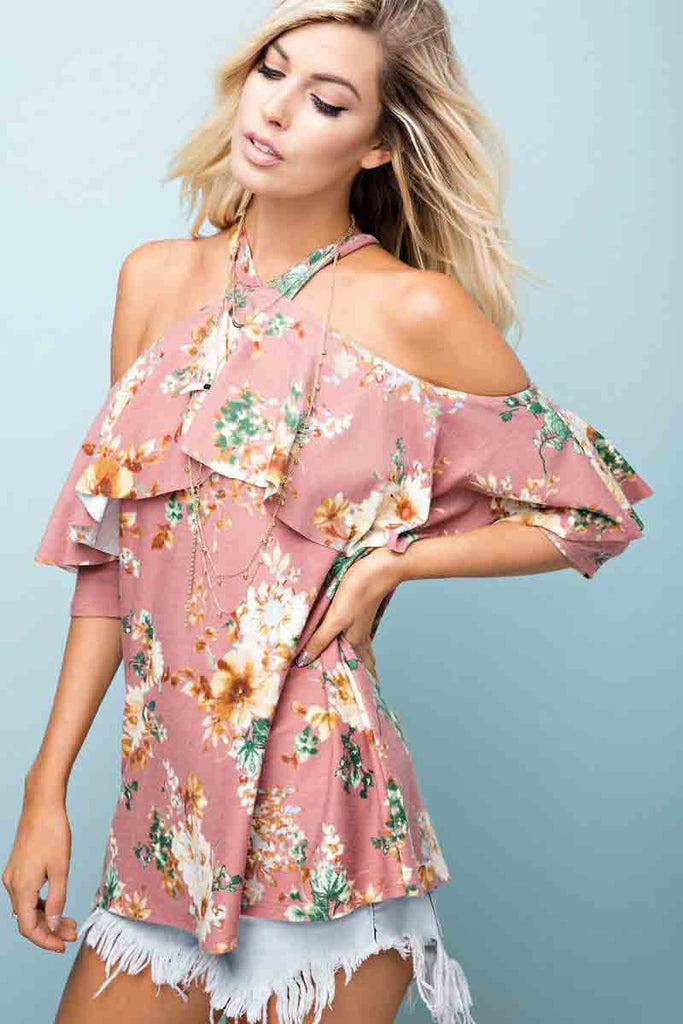 Take A Break Floral Top-Blue