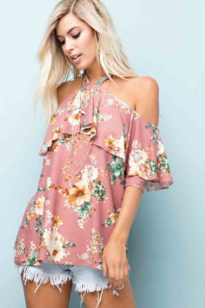 Take A Break Floral Top-Blue