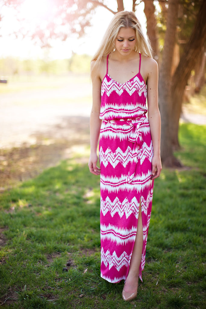Expect Great Things Maxi Dress-Hot Pink
