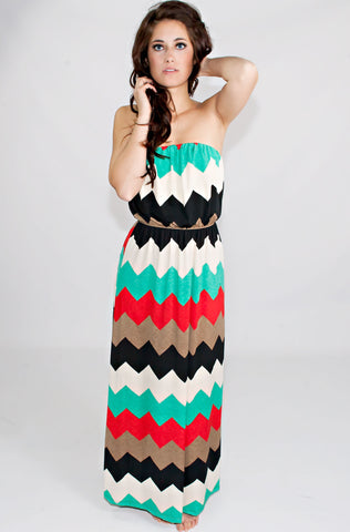 Reach The Peaks Chevron Maxi Dress