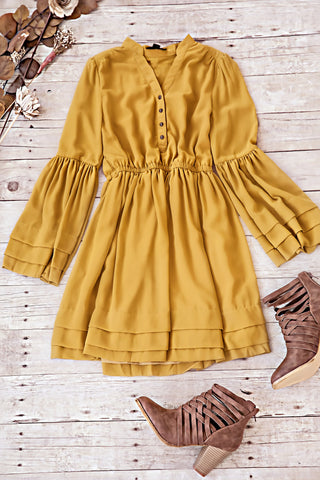Glow Up Mustard Dress