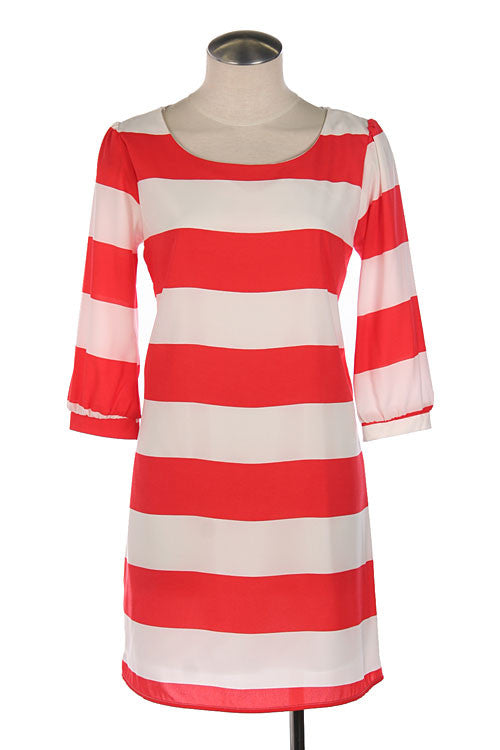 Apple Green Striped Dress