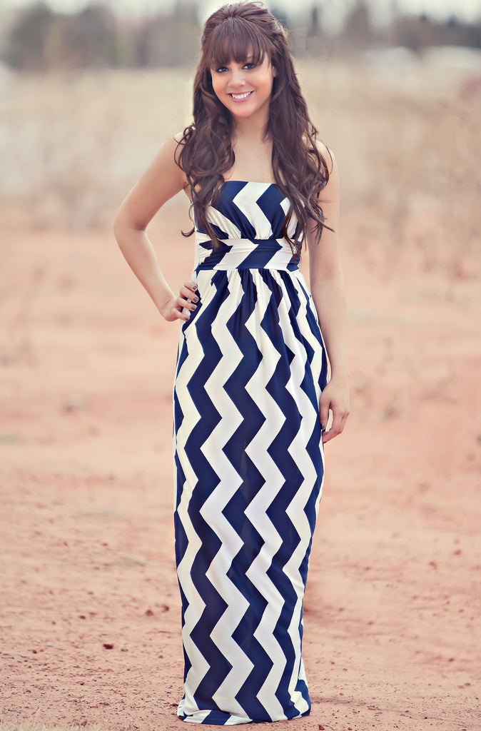 Summer Waves Navy Maxi Dress-NAVY-CLEARANCE FINAL SALE