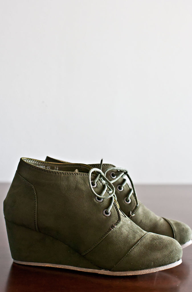 Meet Me There Booties-Olive