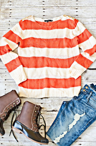 Orange Striped Sweater