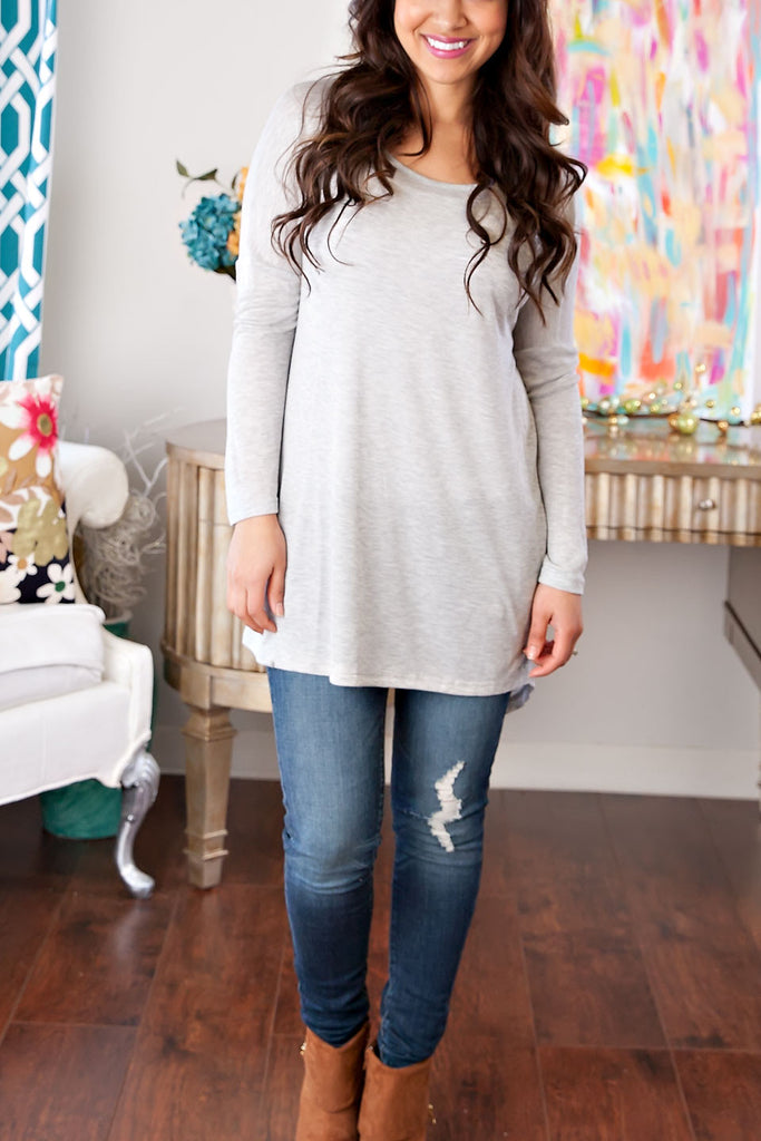 Perfect Afternoon Top-Grey