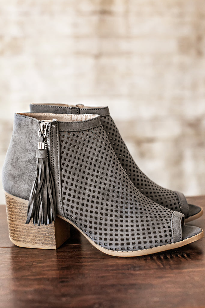 Peyton Ankle Booties-Grey