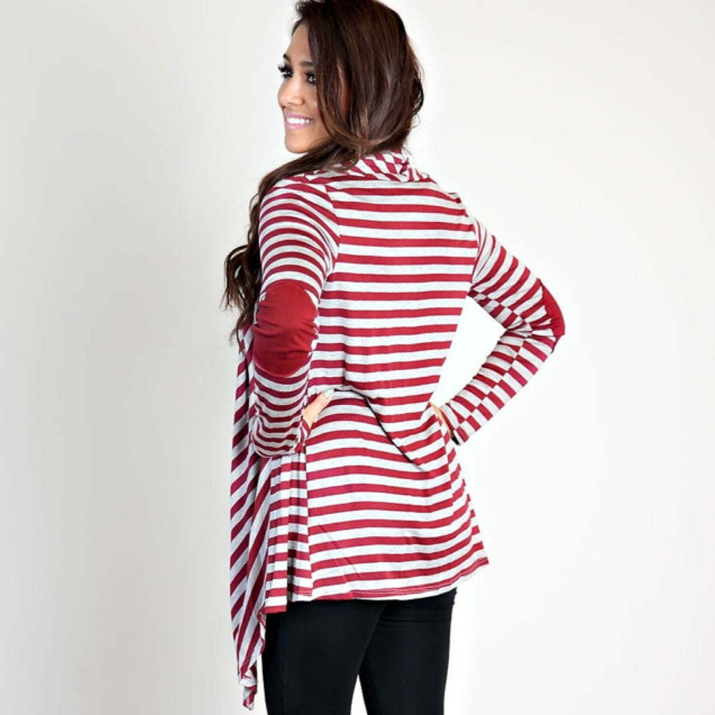 The Grab And Go Cardigan-Heather Grey/Burgundy