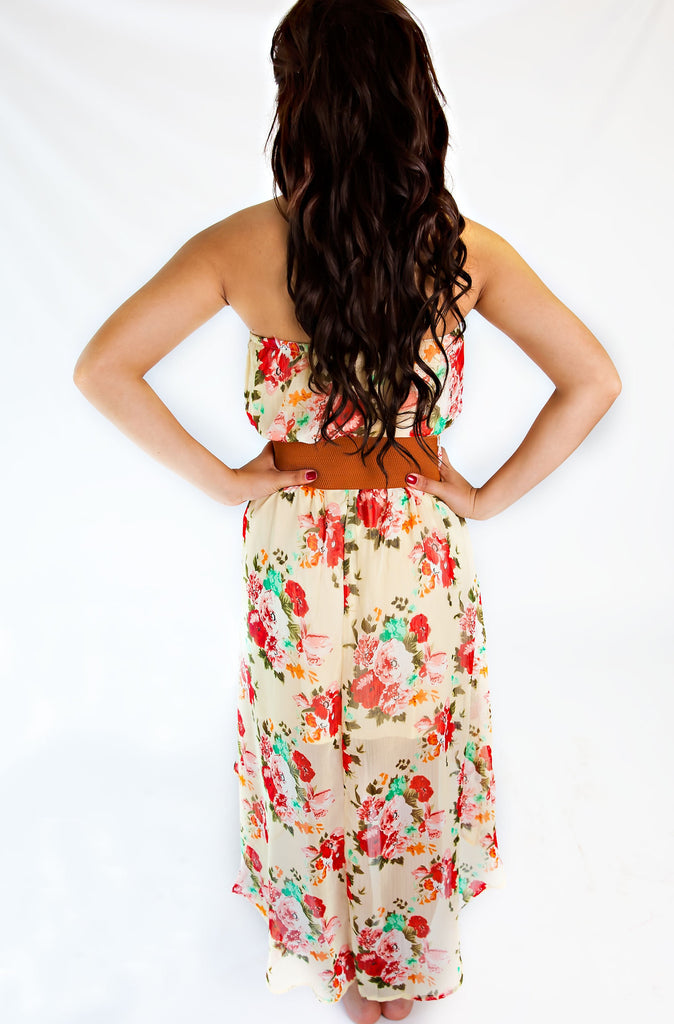 Picking Wildflowers Printed Dress In Ivory/Red