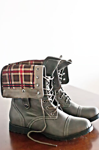 Plaid Combat Boots
