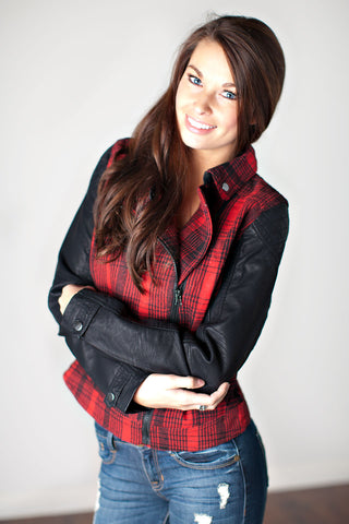 Plaid Moto Jacket