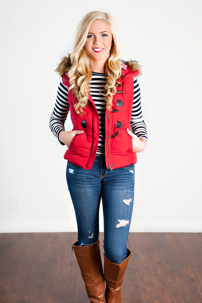 Patching Things Up Striped Top-Navy