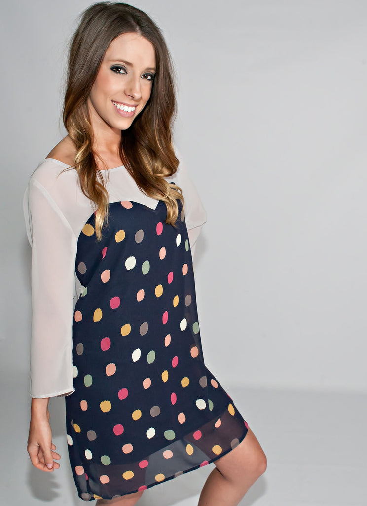 The Cupcake Navy Polka Dot  Dress