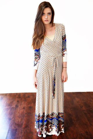 Pretty Paisley Print Maxi Dress