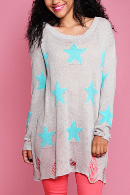 Reach For The Stars Sweater-Grey