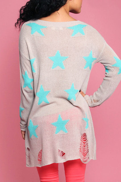 Reach For The Stars Sweater-Grey