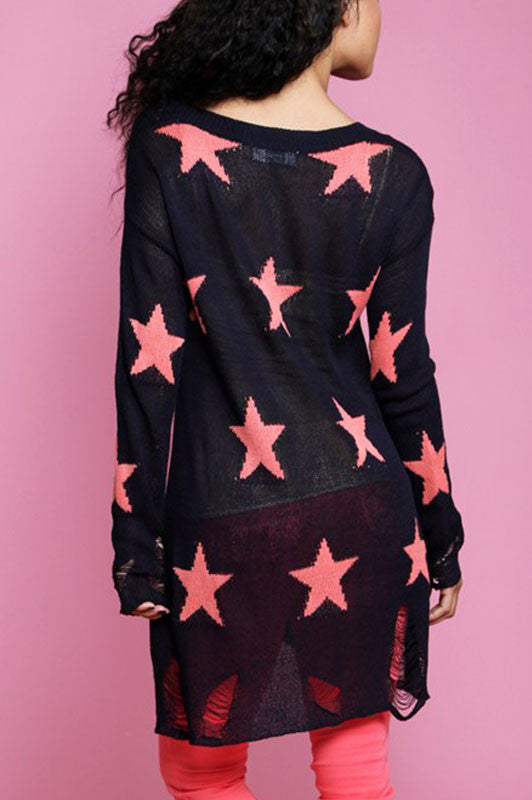 Reach For The Stars Sweater-Navy
