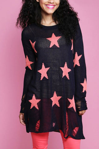 Reach For The Stars Sweater-Navy