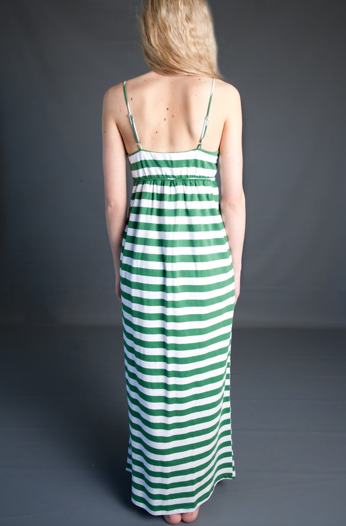 Riley Striped Maxi Dress-Fuchsia