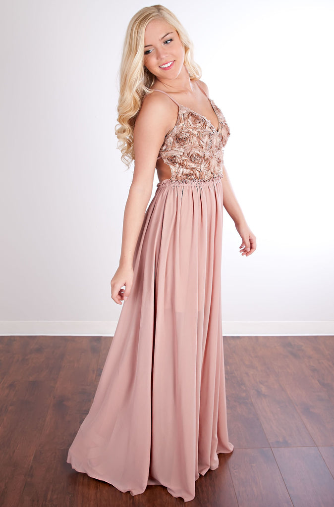 Rosette Maxi Dress
