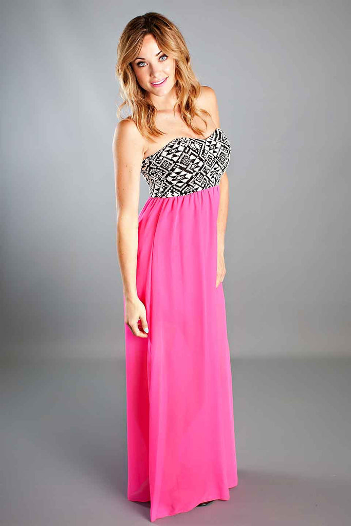 Say Hello Fuchsia Maxi Dress
