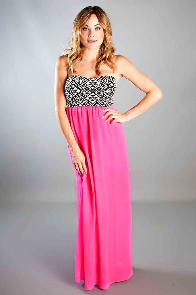 Say Hello Fuchsia Maxi Dress