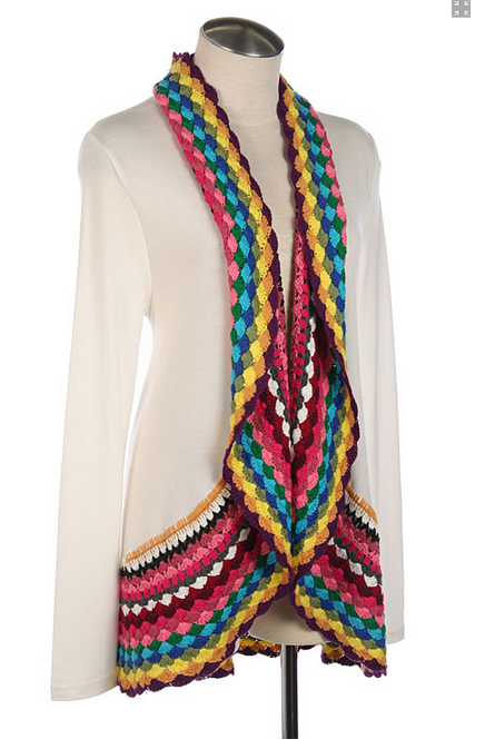 MULTI COLOR CROCHET SWEATER-SHADES OF PINK