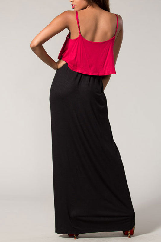 Secret Weapon Maxi Dress- Red And Black