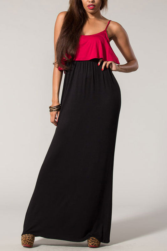 Secret Weapon Maxi Dress- Red And Black