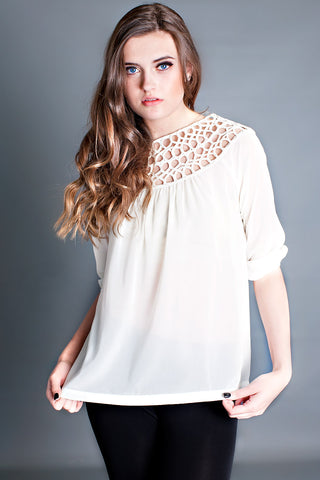 Sheer Bliss Top-Ivory