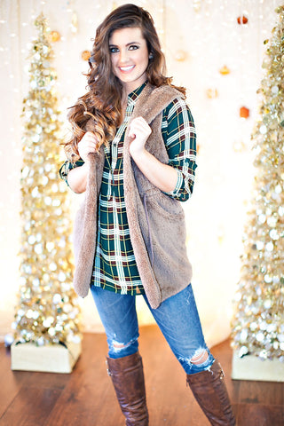 Chosen Path Plaid Top-Green