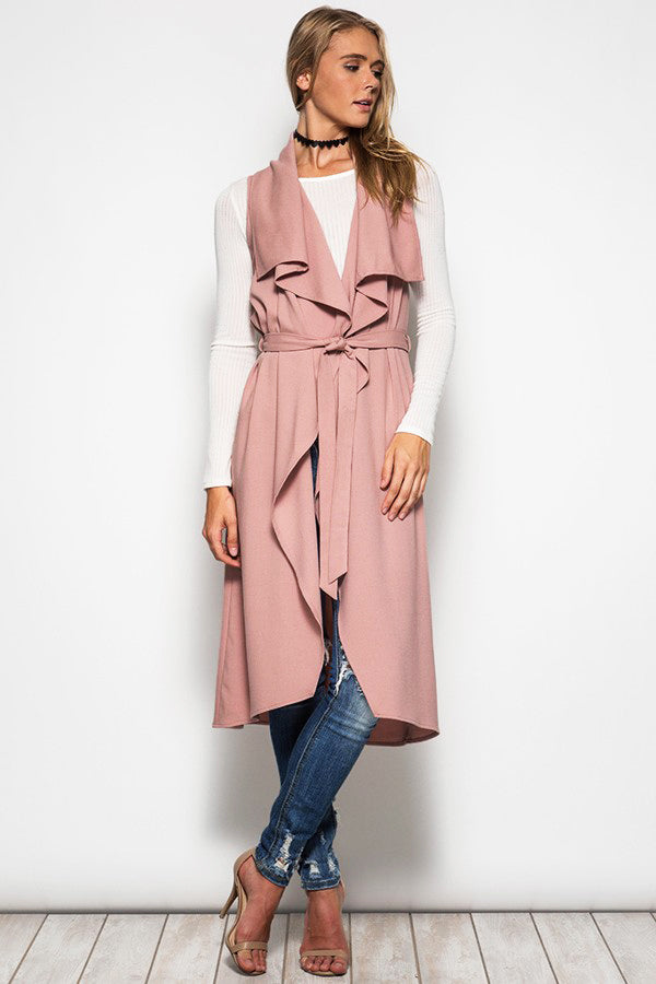 Sleeveless Trench-Dusty Rose