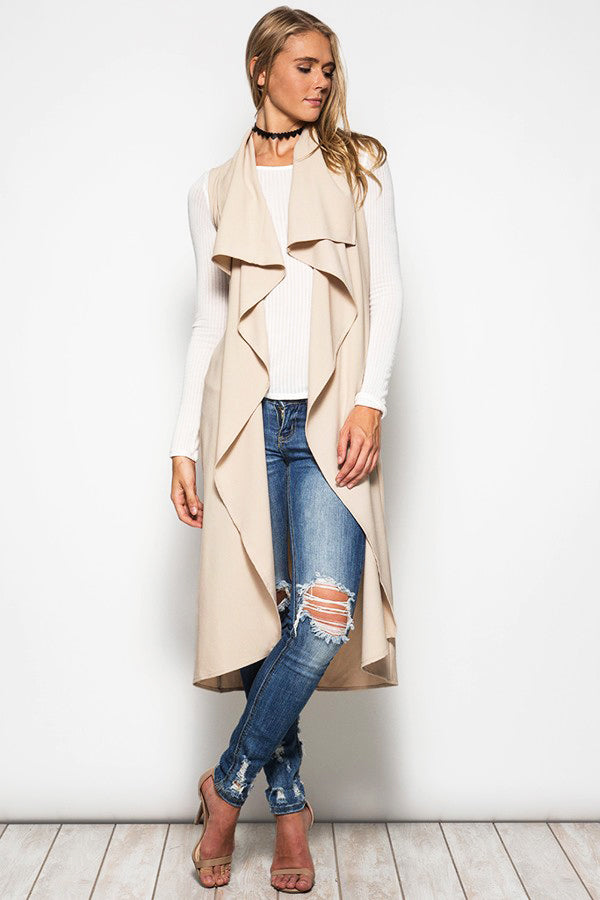 Sleeveless Trench-Taupe