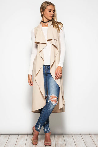 Sleeveless Trench-Taupe