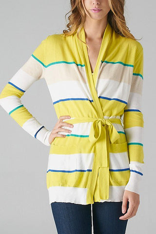 Start The Day Striped Cardigan