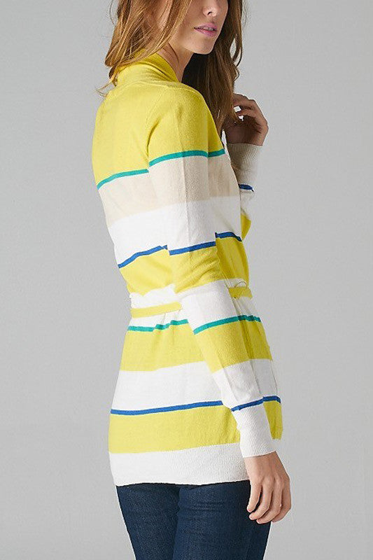 Start The Day Striped Cardigan