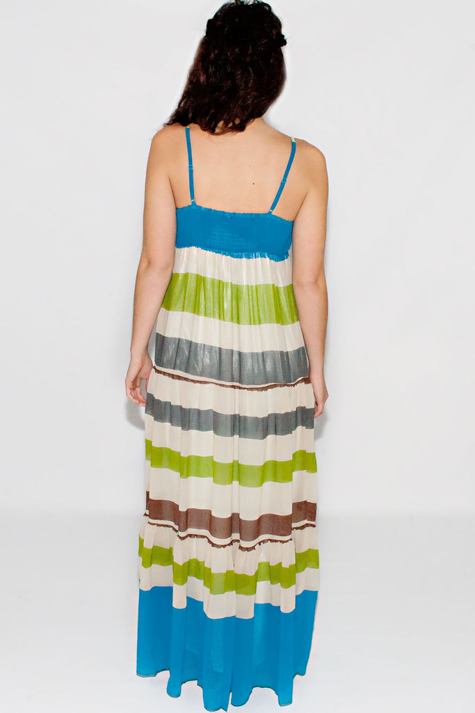 A Beautiful Color Palette Striped Maxi Dress