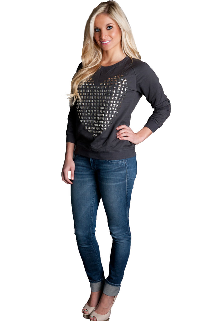 Studded Heart Sweater