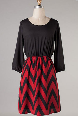Surrender To Style Dress-Red/Black