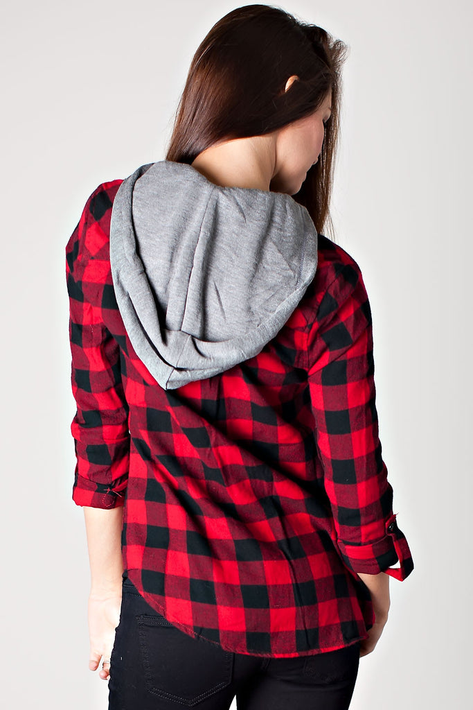 Tahoe Plaid Hooded Top
