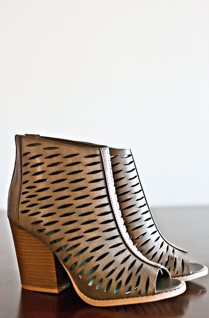 Take A Chance Booties-Taupe
