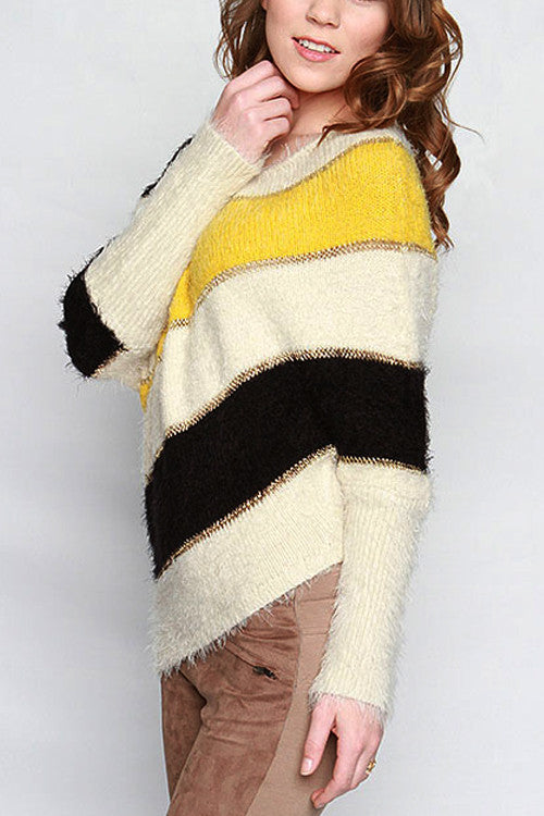 Take A "Me" Day Sweater-Black-Yellow