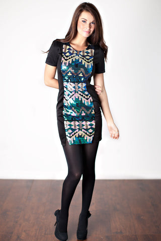 The Unexpected Sequin Dress-Black