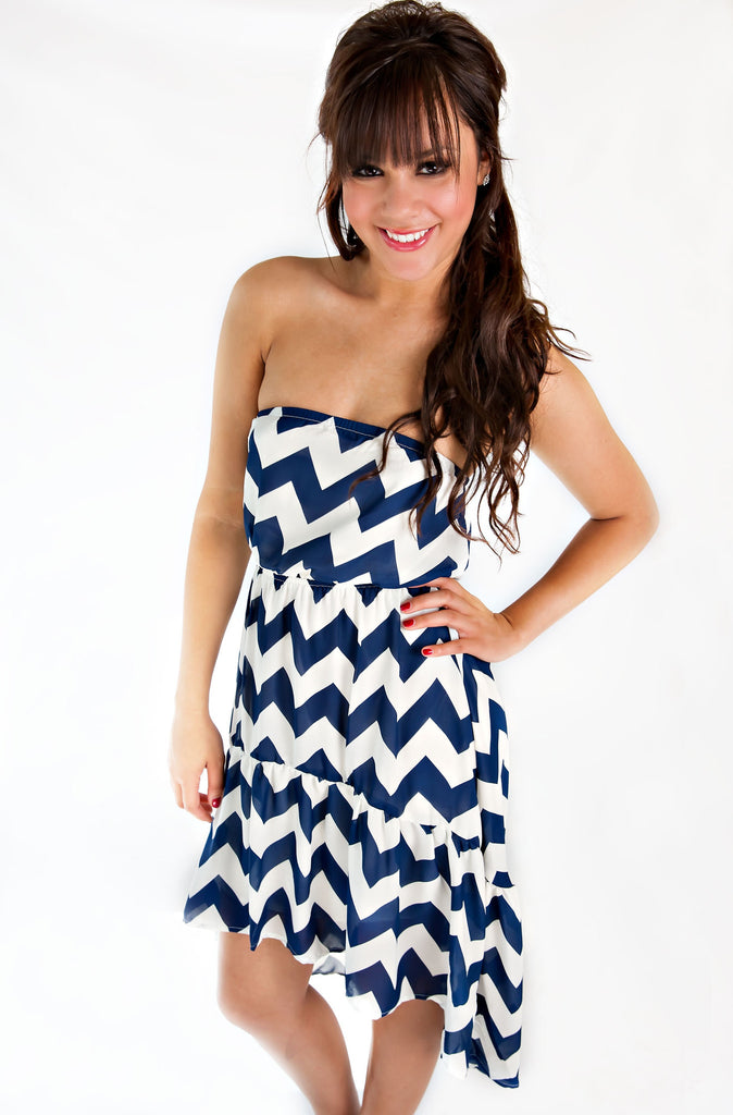 Time For a Picnic High-Low Dress In Black And White